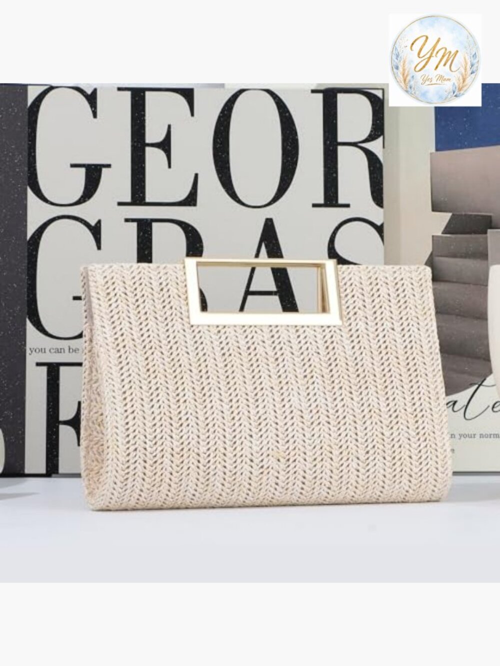 Top Handle Straw Clutch Woven Raffia Crossbody Evening Beach Bag - Picture 2 of 7